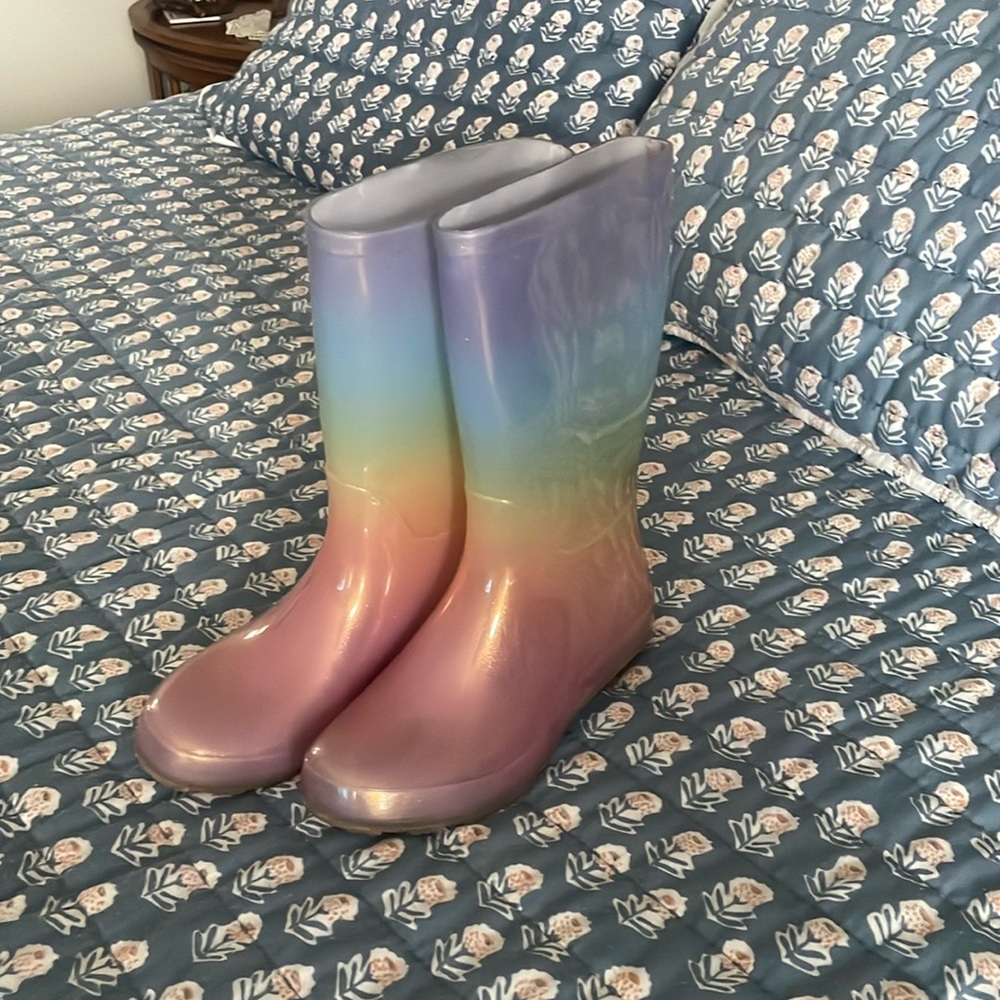 Rainbow rain boots